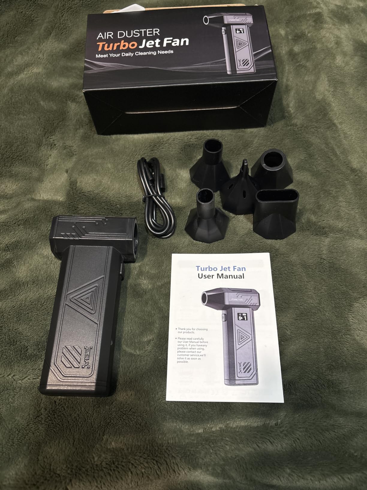 Foretoo Compressed Air Duster 130000RPM Electric Air Duster, Rechargeable Air Blower with LED Display for Camera, Keyboard, Electronics customer photo 1