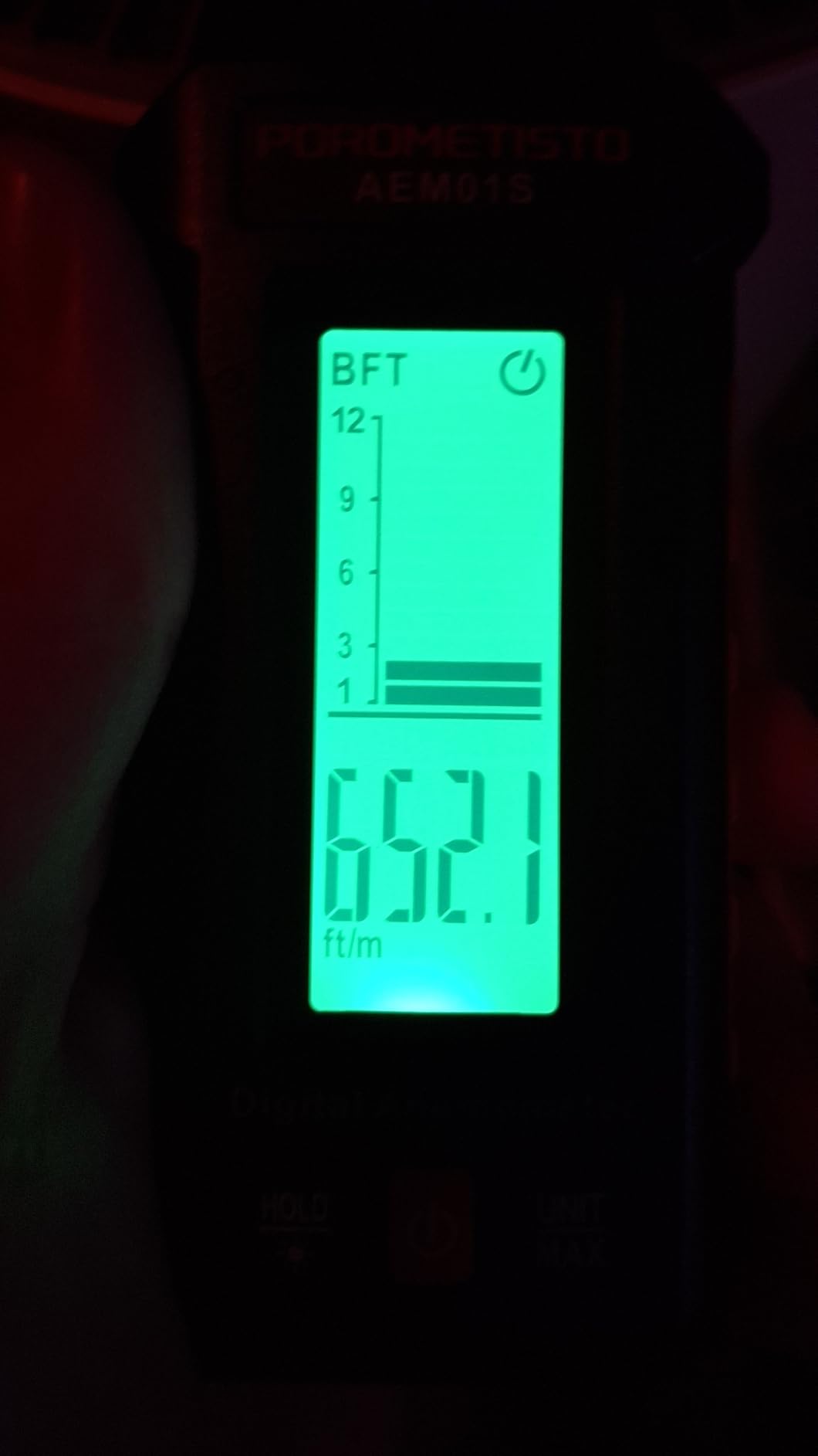 AEM01S Anemometer, POROMETISTO, Handheld Wind Speed Meter, Green Backlit & 3-Color Alarm System, Non-Slip Housing Design, Compact and Portable, Ideal for HVAC Tools, Outdoor Sports, Sailing customer photo 1