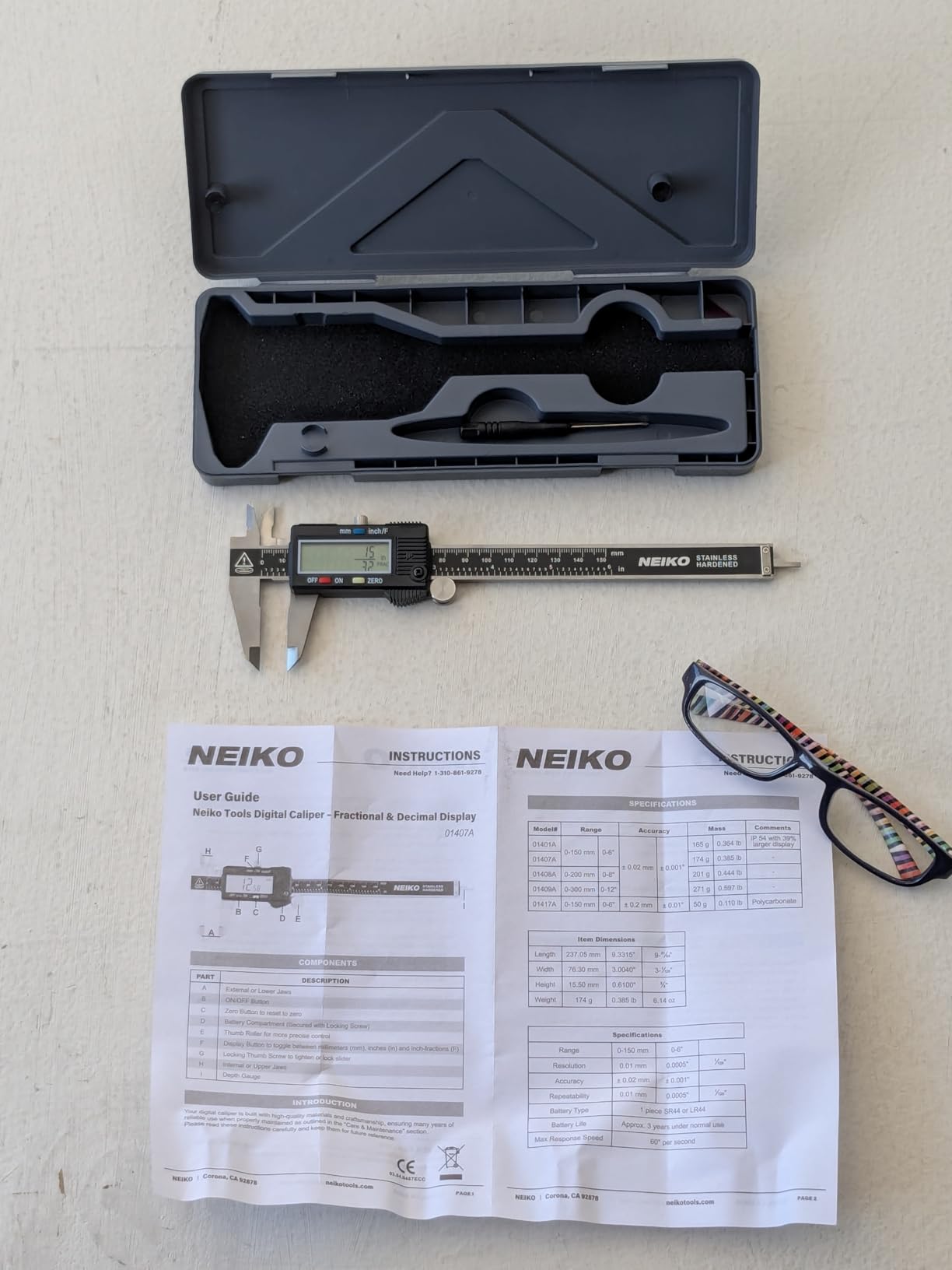 NEIKO 01407A Electronic Digital Caliper Measuring Tool, 0-6 Inches Stainless Steel Construction with Large LCD Screen Quick Change Button for Inch Fraction Millimeter Conversions customer photo 1