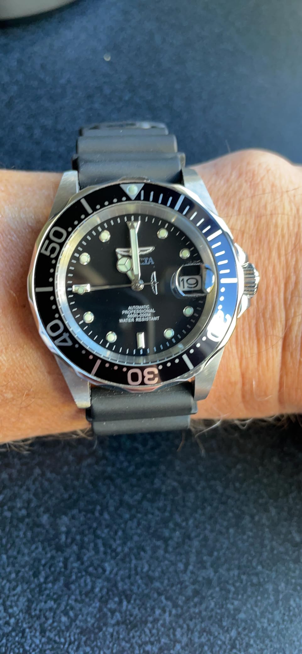 Invicta Men's Pro Diver Automatic Watch with Polyurethane Strap, Black (Model: 9110) customer photo 2