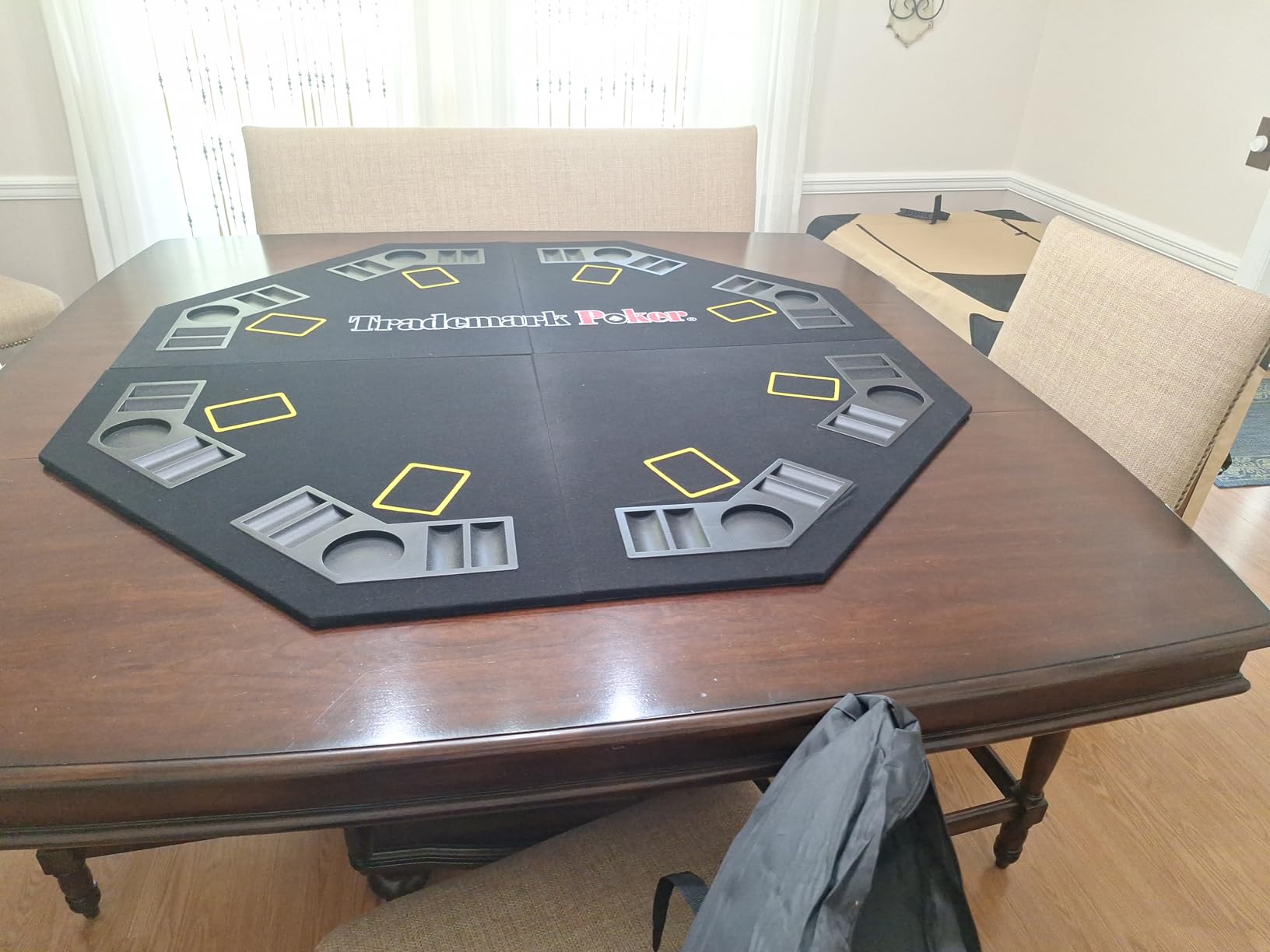 Poker Table Topper - Foldable Texas Hold 'Em Set with Carry Case, 300 Poker Chips, 2 Decks of Cards, and Dealer and Blind Buttons by Trademark Poker customer photo 2