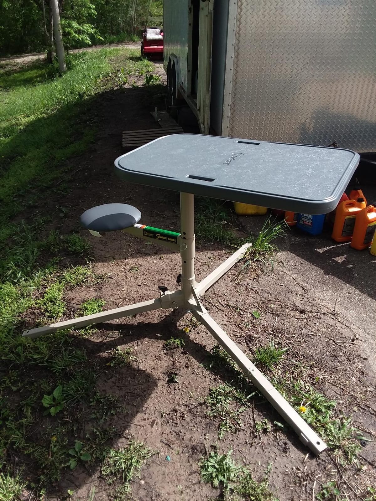 Caldwell Stable Table Shooting Bench, Tripod Frame | Adjustable Leg Angle & Seat Height, 360-Degree Rotating, All-Weather, Ambidextrous, Steel customer photo 1