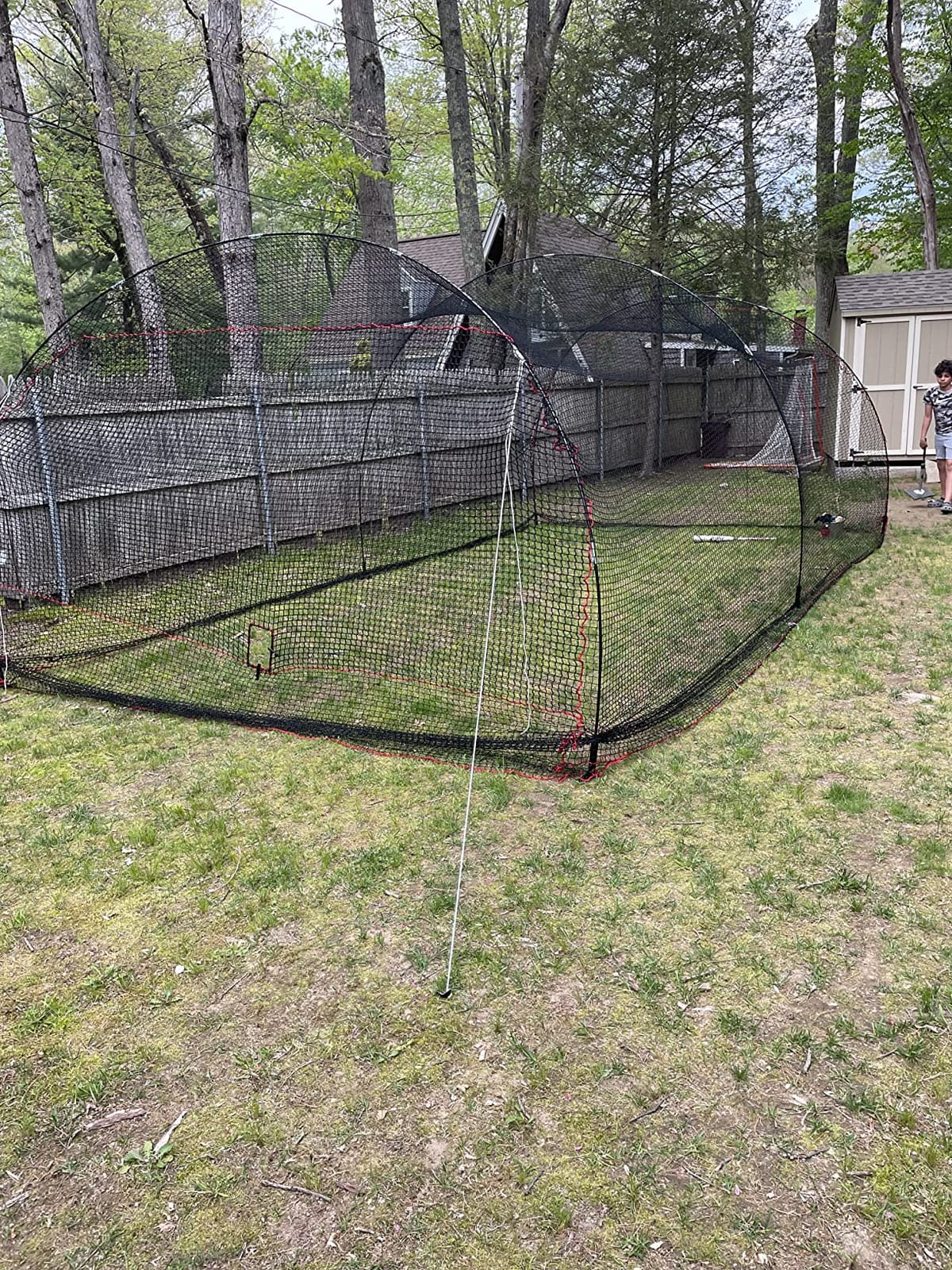 HEATER Sports PowerAlley Baseball & Softball Batting Cage Net & Frame - Heavy-Duty Net with Built-in Pitching Machine Harness for Safety customer photo 1