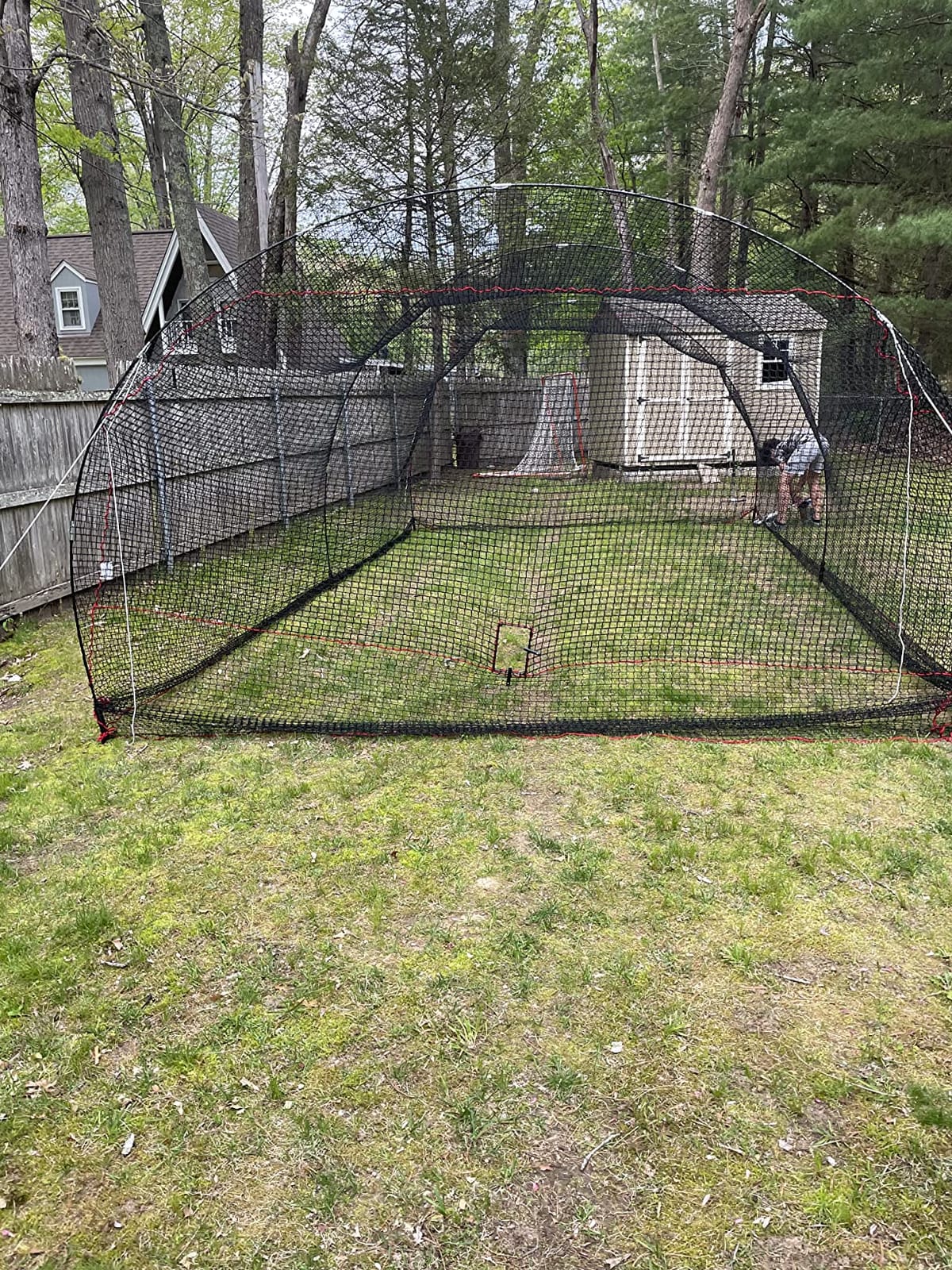 HEATER Sports PowerAlley Baseball & Softball Batting Cage Net & Frame - Heavy-Duty Net with Built-in Pitching Machine Harness for Safety customer photo 2
