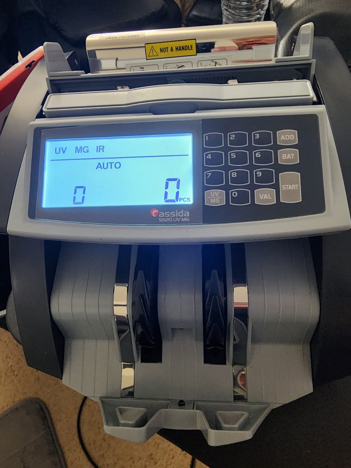 Cassida 6600 UV/MG Money Bill Counter - Business Grade, 1,400 Notes/Min, UV/MG/IR Counterfeit Detection, Add and Batch Modes, Top Loader with ValuCount, LCD Display customer photo 1