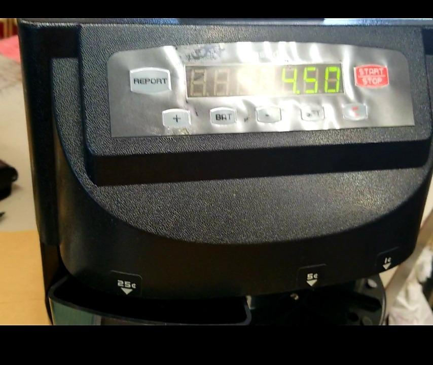 Cassida C100 Electronic Coin Sorter/Counter, Countable coins 1c, 5c, 10c, 25c, 250 coins/min, 110 VAC customer photo 1