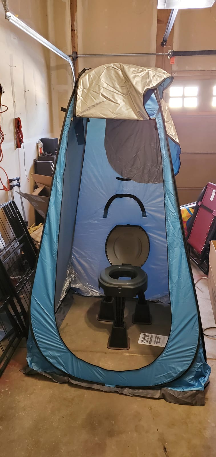 Reliance Products FOLD-to-GO Folding Portable Camping Toilet | 300 Pound Capacity | Compact & Lightweight customer photo 1