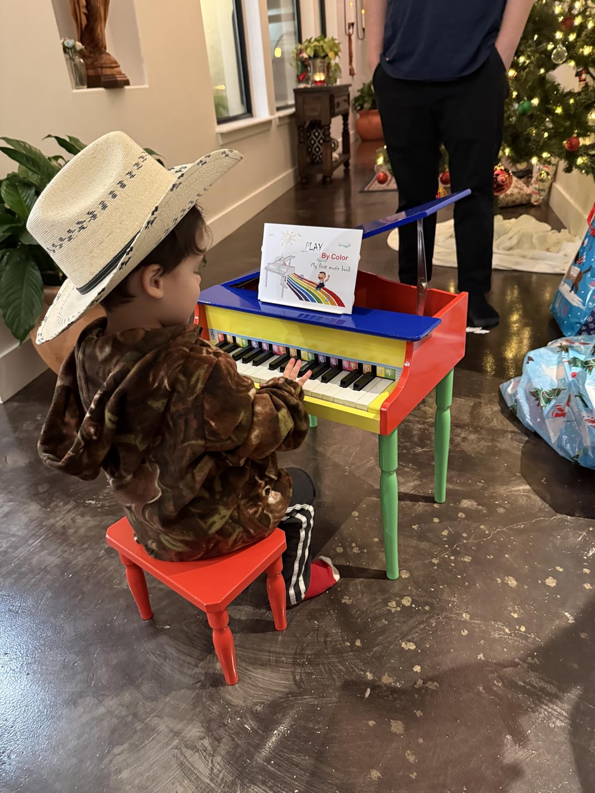 Best Choice Products Kids Classic Wooden 30-Key Mini Grand Piano Musical Instrument Toy w/ Piano Lid, Bench, Foldable Music Rack, Song Book, Note Stickers, Enamel Finish - Black customer photo 2