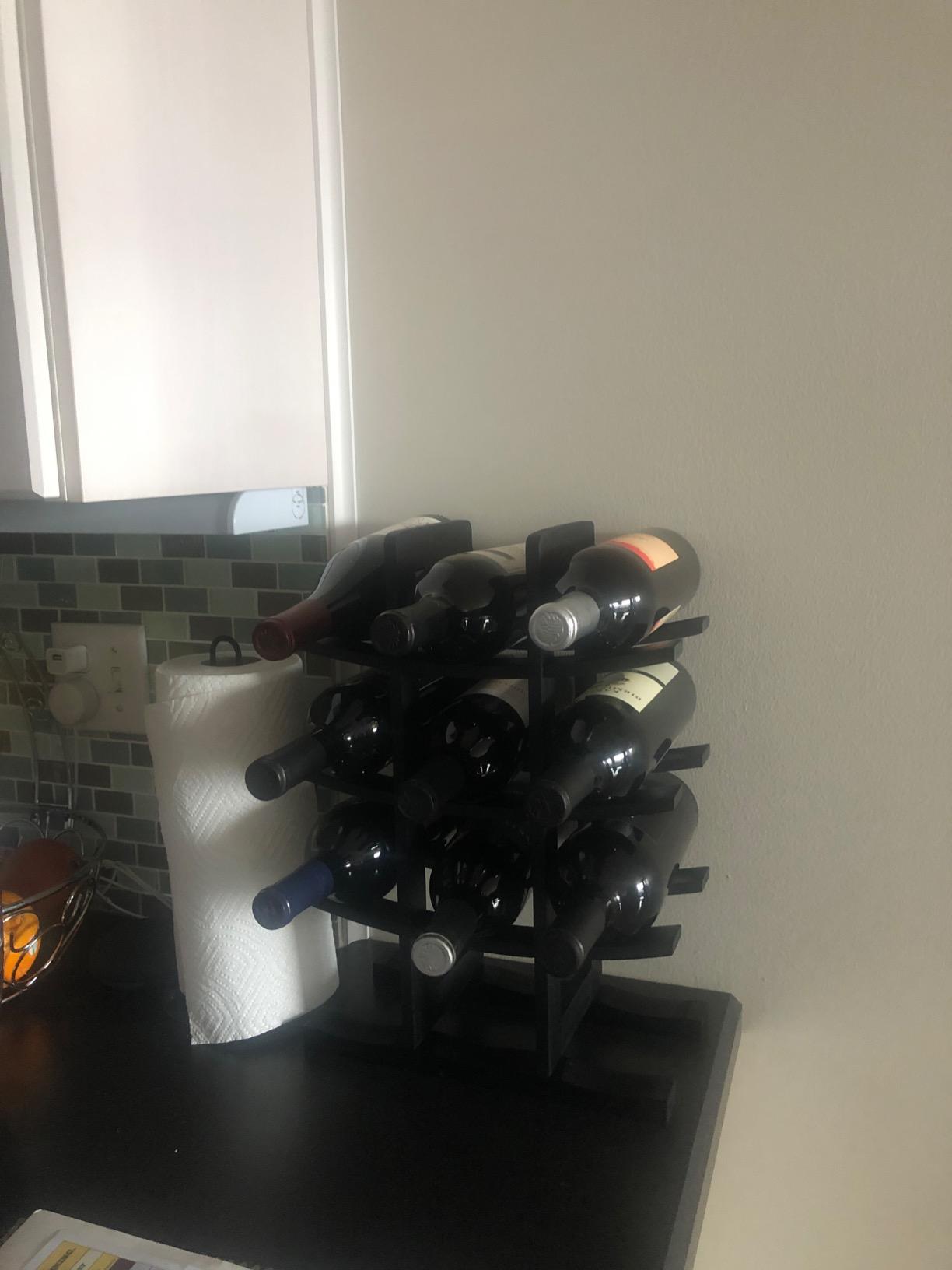 Oceanstar WR1132 12-Bottle Bamboo Wine Rack, Dark Espresso customer photo 2