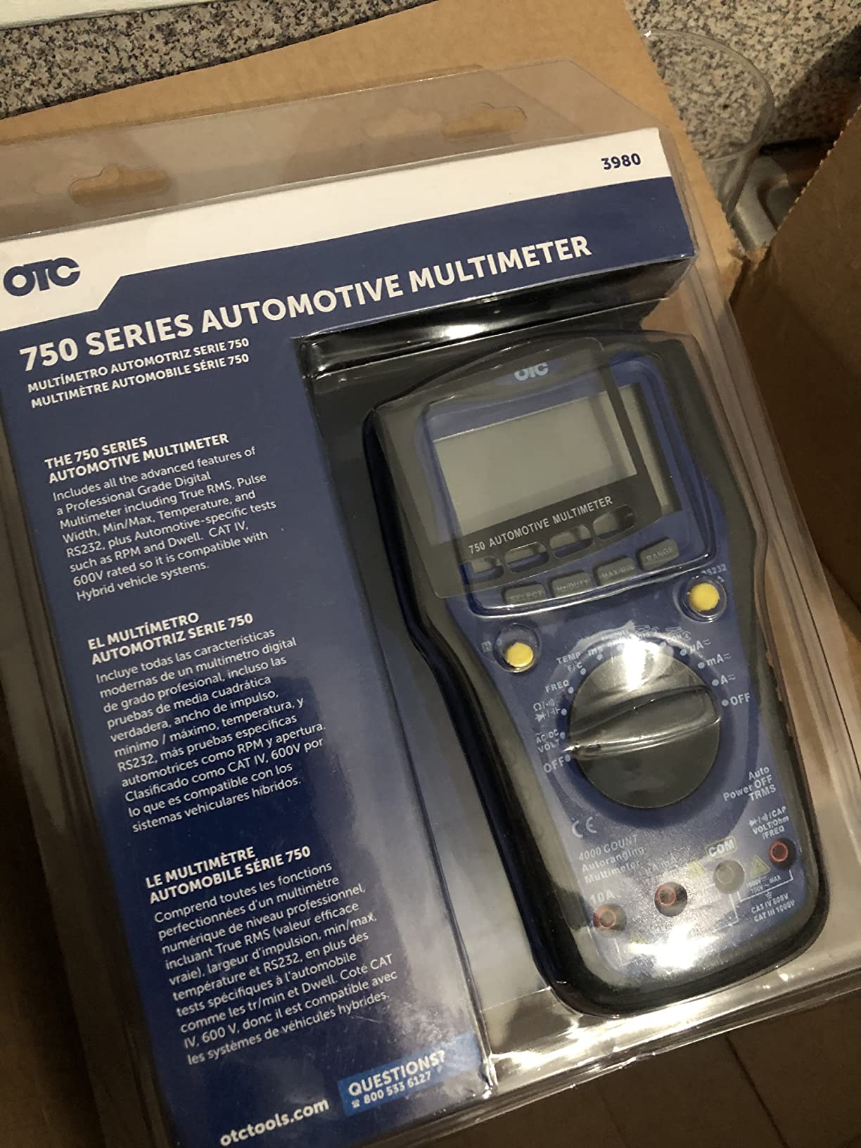 OTC 3980 750 Series Automotive Multimeter | Frequency, Duty Cycle, Diode & Continuity Tests, Plus Automotive Specific Tests - RPM, Dwell, Pulse Width, and More customer photo 1