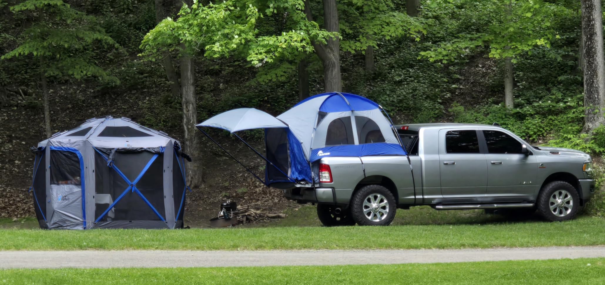 Napier Sportz Truck Tent | Pickup Truck Bed Camping Tent | Full Rainfly for Water Protection | Sturdy and Spacious 2-Person Truck Tent | Easy 15-Minute Setup | Blue/Gray customer photo 2