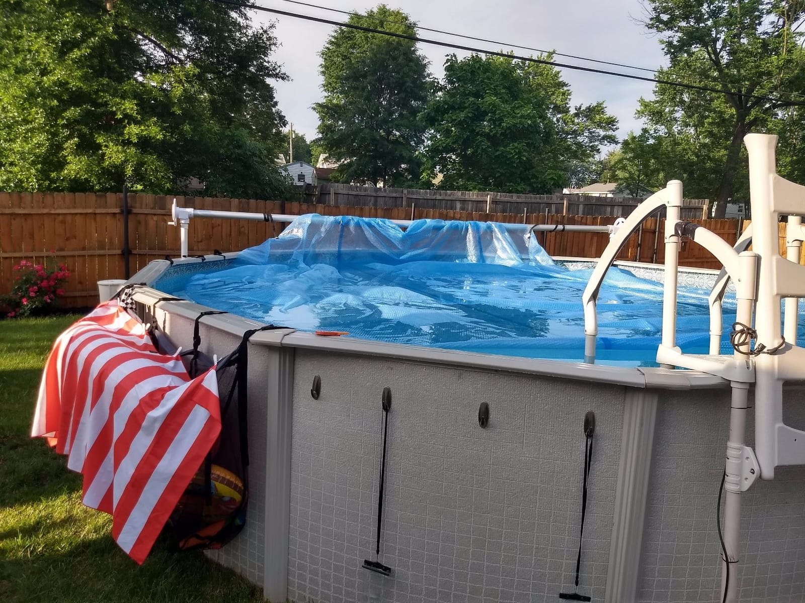 Doheny's Above Ground Solar Cover Reel Systems (Fits Pools Up to 18' Wide, Deluxe Wheel) customer photo 1