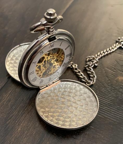 Men's Pocket Watch with Chain | Hand Winding Vintage Pocket Watch | Classic Mechanical Movement Pocketwatch | 1920s Railroad Steampunk Costume Accessory customer photo 1