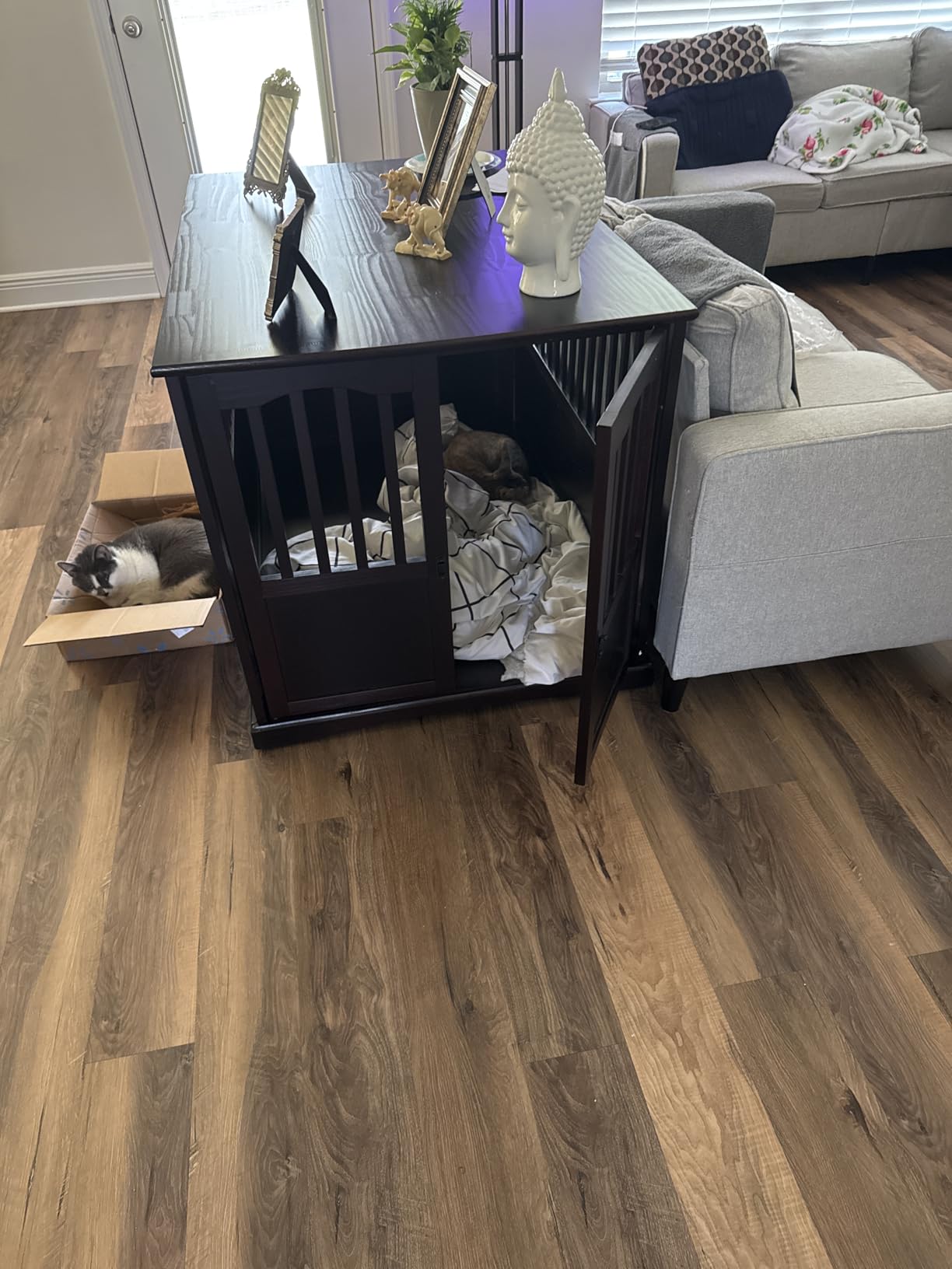 Casual Home Wooden Medium Pet Crate, End Table, Espresso customer photo 1