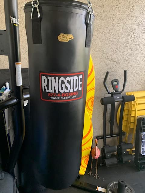 Ringside 100 lb Powerhide Heavy Bag for Boxing, MMA, Muay Thai & Kickboxing, Soft Filled Punching Bag with Foam Liner, Chain & Swivel Included, Black customer photo 1