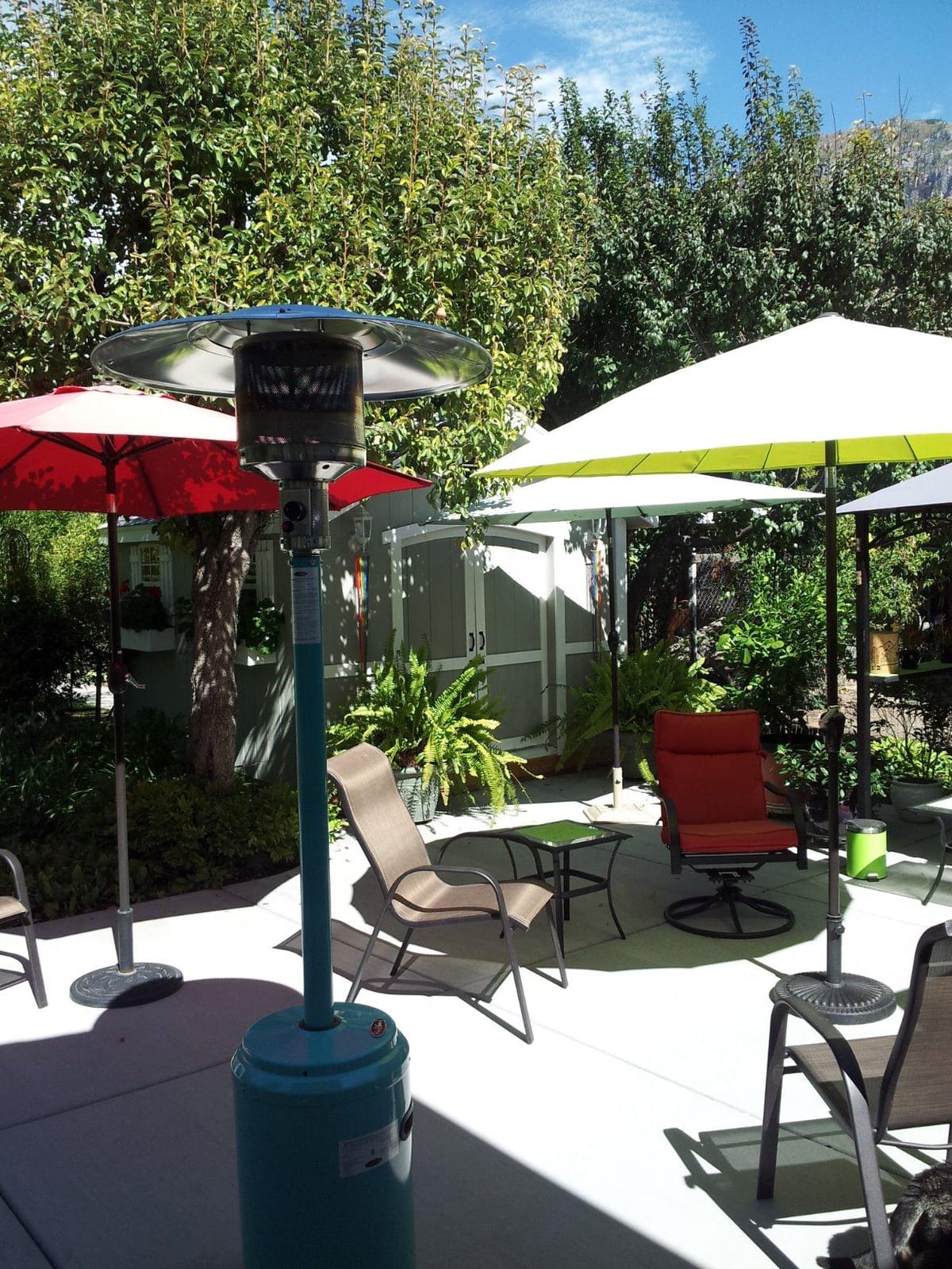 Fire Sense 61130 Patio Heater with Wheels, 48,000 BTU, Aqua Blue, Electronic Ignition System, Portable Outdoor Propane Heater customer photo 1