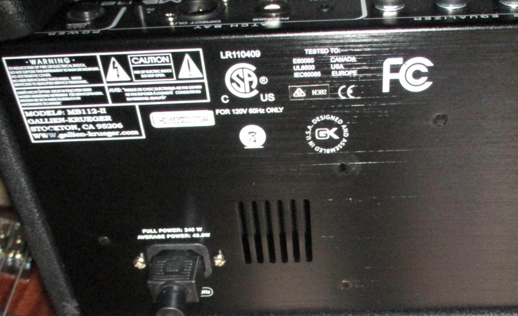 Gallien-Krueger MB112-II 200W 1x12 Combo Bass Amp customer photo 2