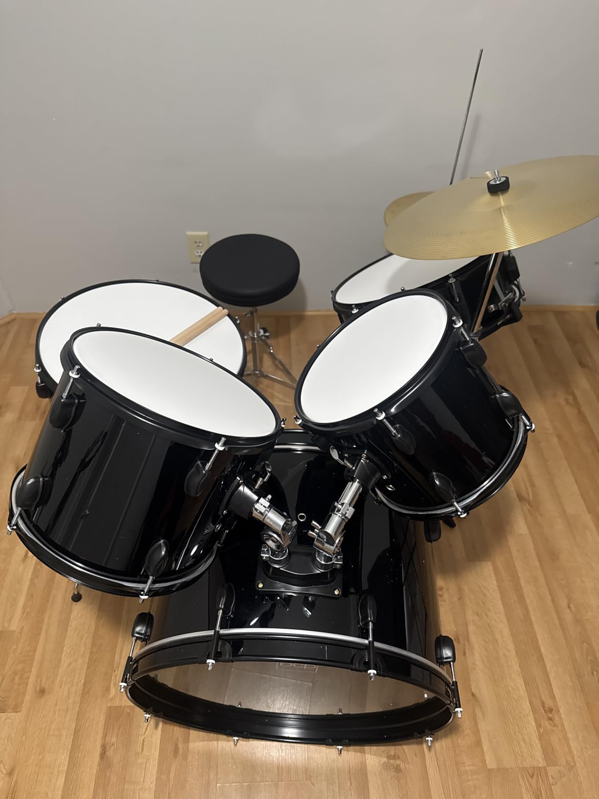 Best Choice Products 5-Piece Full Size Complete Adult Drum Set w/Cymbal Stands, Stool, Drum Pedal, Sticks, Floor Tom - Black customer photo 2