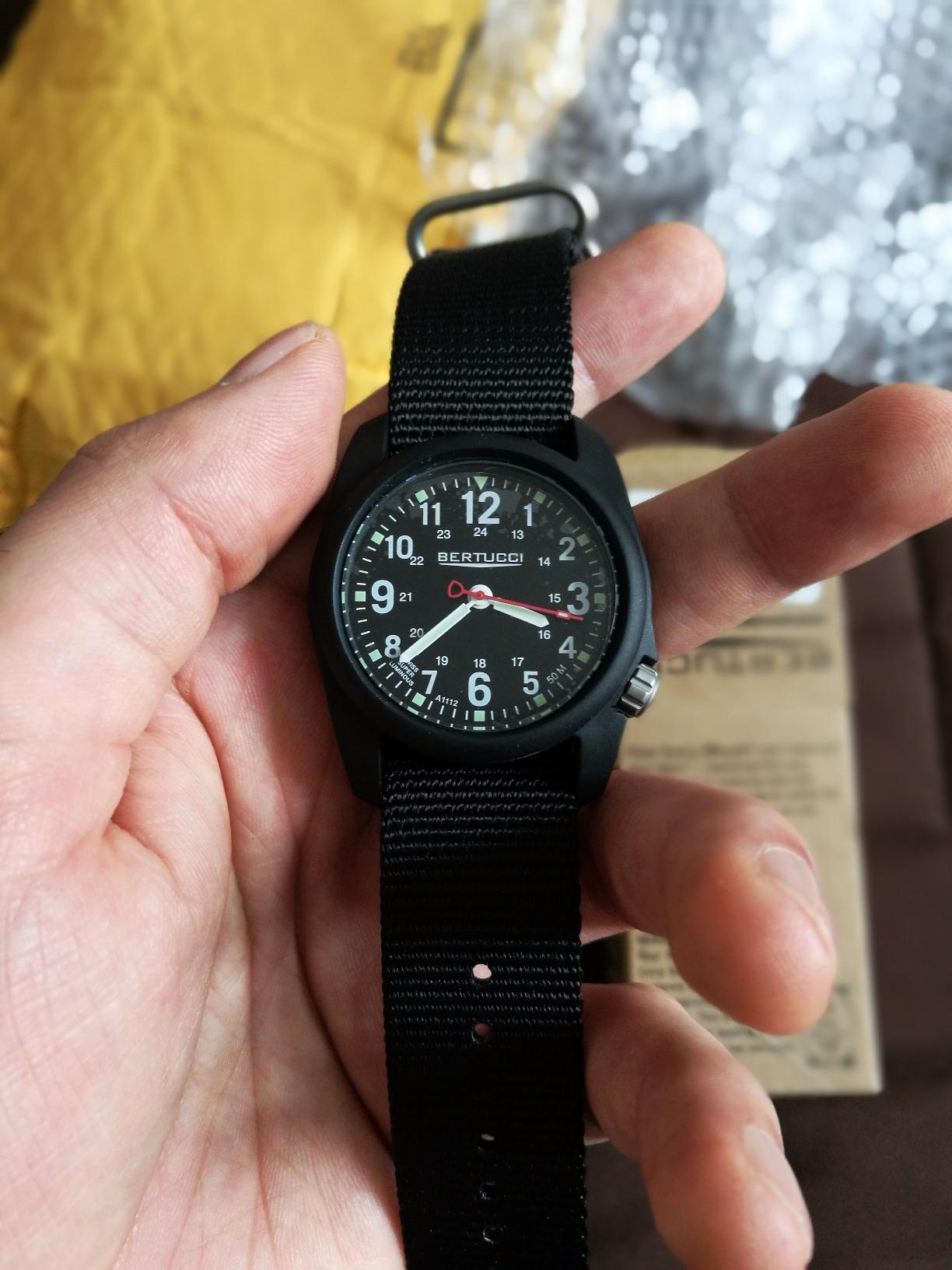 BERTUCCI 40 mm Field Watch - DX3 Field - Black Dial, Black Case, Black Nylon Band 11015 customer photo 2