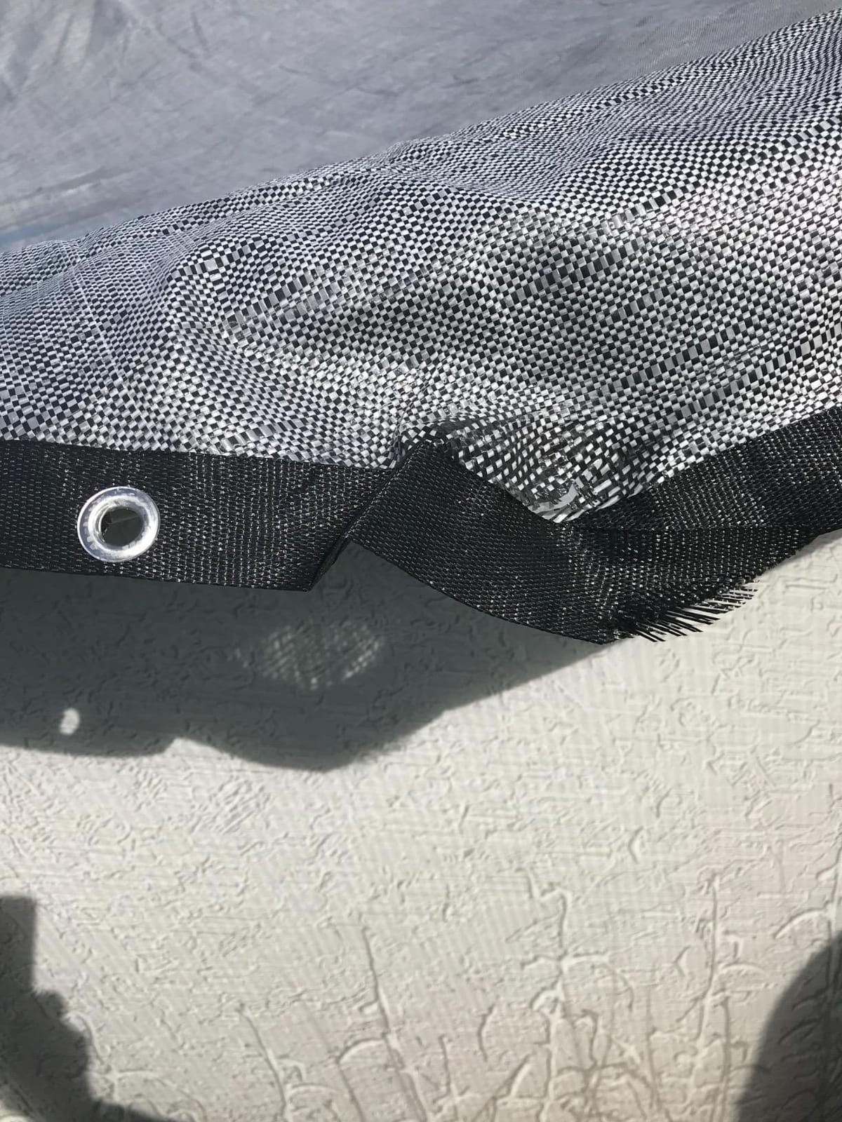 Robelle 24 ft Heavy Duty Mesh Dura-Guard Pool Cover for Above Ground Pools | Gray/Black Winter Pool Cover, 3 ft Overlap (27ft Cover Size), 10 x 10 Scrim, 3.1 oz/yd2, 10-Year Warranty, Style: 4024-3 customer photo 2