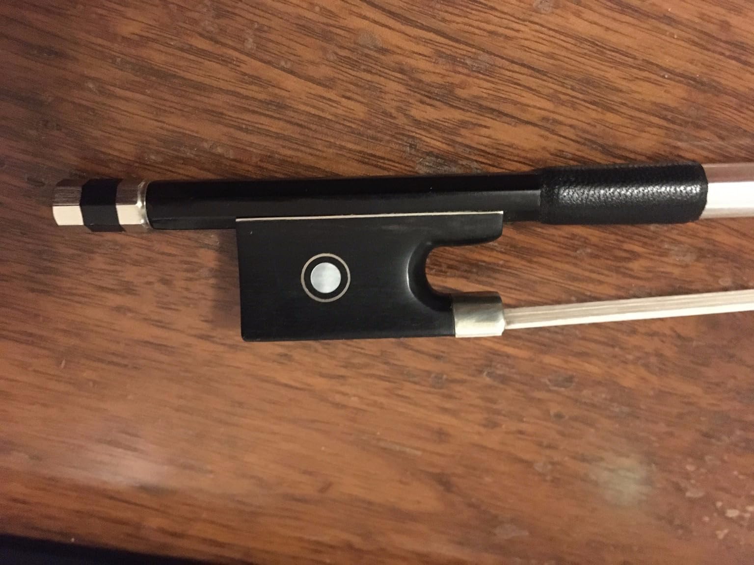 ADM 4/4 Full Size Student Violin Bow - Handmade Brazilwood Bow with Horsehair, Ebony Frog with Pearl Eye and Pearl Slide customer photo 2