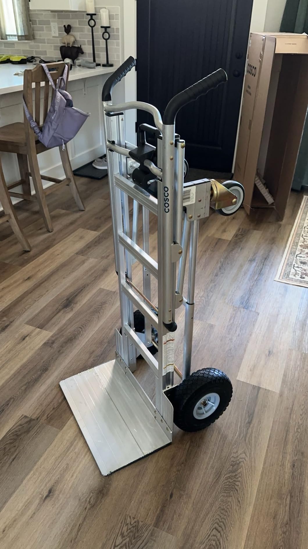 COSCO 3-in-1 Assist Series Aluminum Hand Truck/Cart with Flat Free Wheels, 800 lb/1000 lb Capacity, Silver customer photo 2