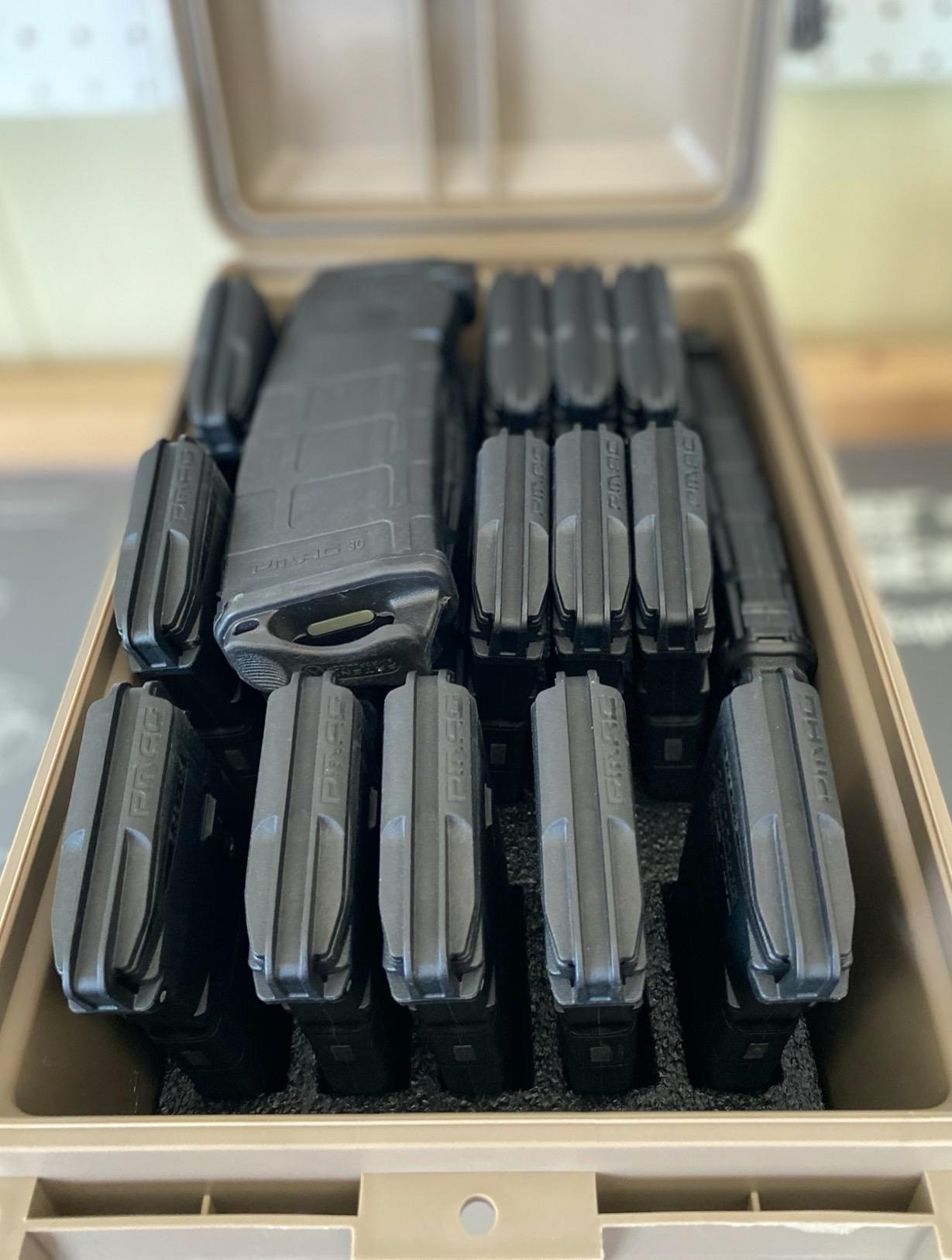 MTM TMC15 Tactical Mag Can, Dark Earth | Fits 15 Mags of 20 or 30 Round 223/5.56 Mags, Water Resistant, Lockable, Stackable, Snap Lock Latches, USA Made customer photo 2