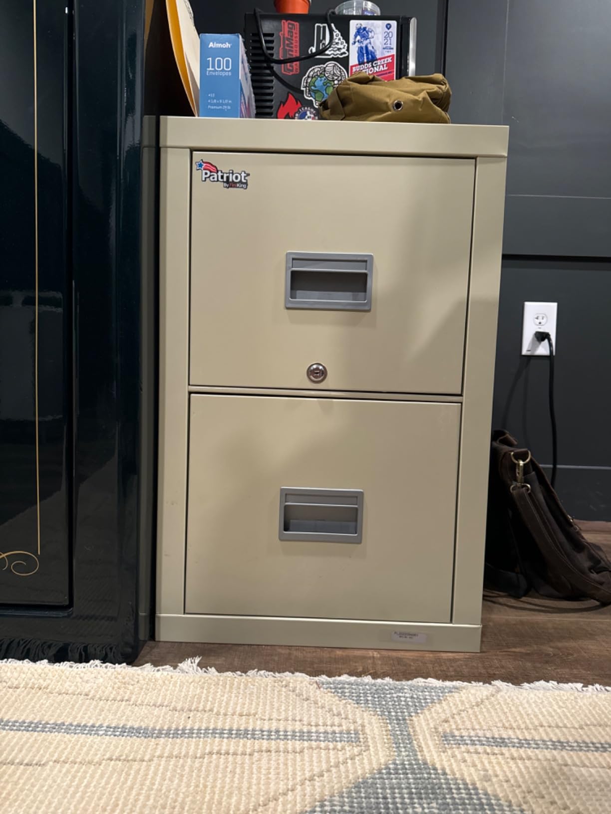 FireKing Patriot Vertical 2 Drawer Fire Rated File Cabinet, Black | 1 Hour Fire Rated Filing Cabinet - UL Class 350 - Water Resistant - Key Lock - Made in USA customer photo 1