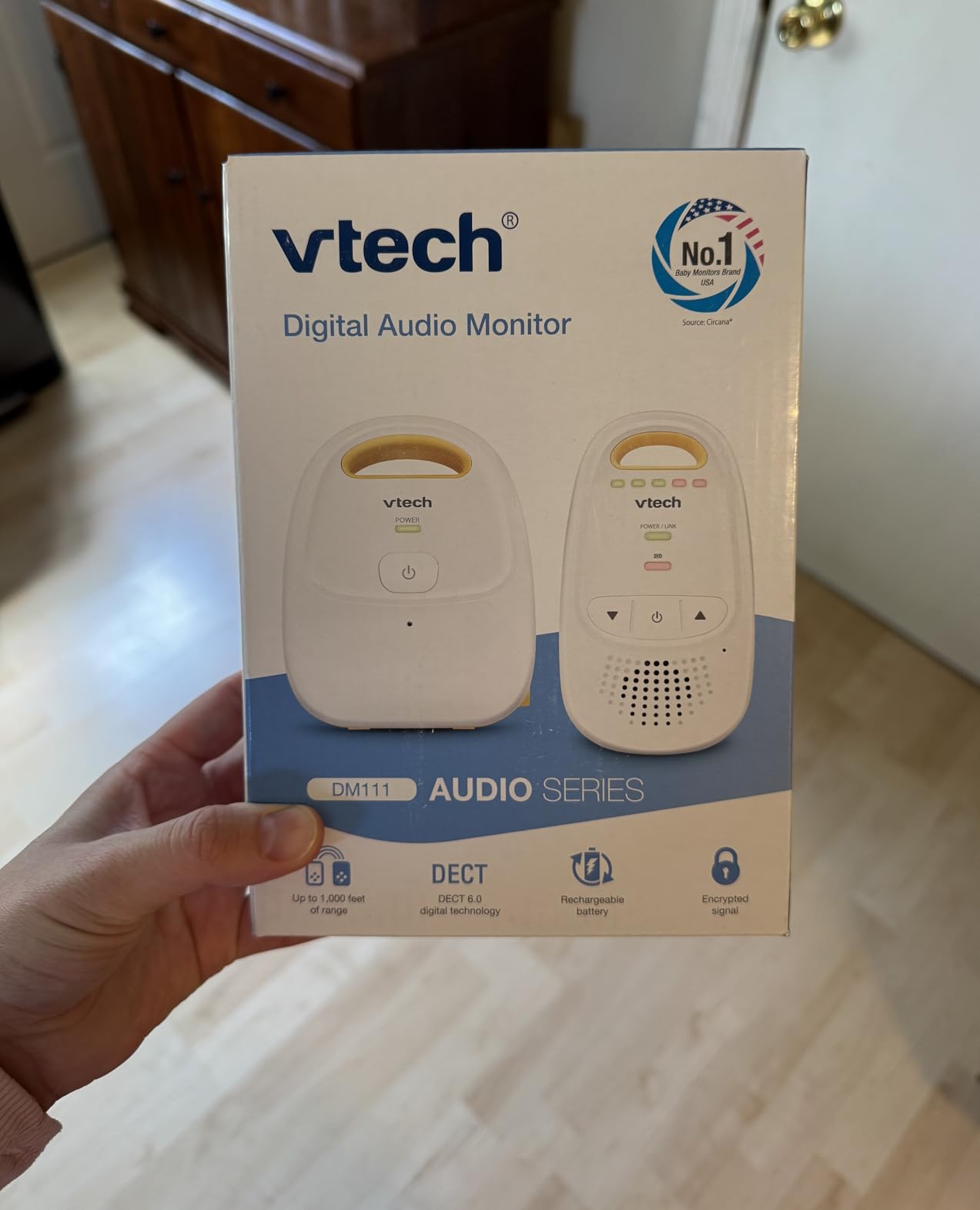 VTech Audio Baby Monitor - No Static DECT 6.0, No WiFi, Hack-Proof | 8Hr Battery, Belt Clip, 1000ft Range, 5-Level Sound Indicator | DM111 customer photo 1