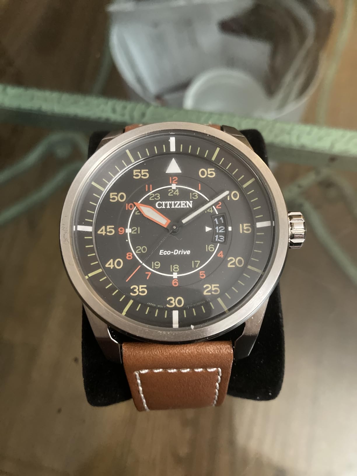 Citizen Men’s Eco-Drive 3-Hand Date Avion Watch with Leather Strap (Style: AW1361:10H) customer photo 1