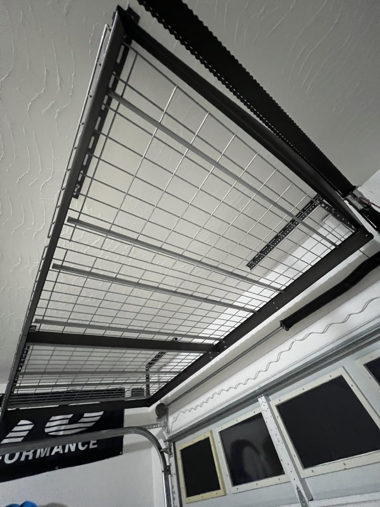 MonsterRax Overhead Garage Storage Rack - 4 x 8 Ceiling Racks for Garage, Organization Shelving, Hanging Shelf, Grey, 24