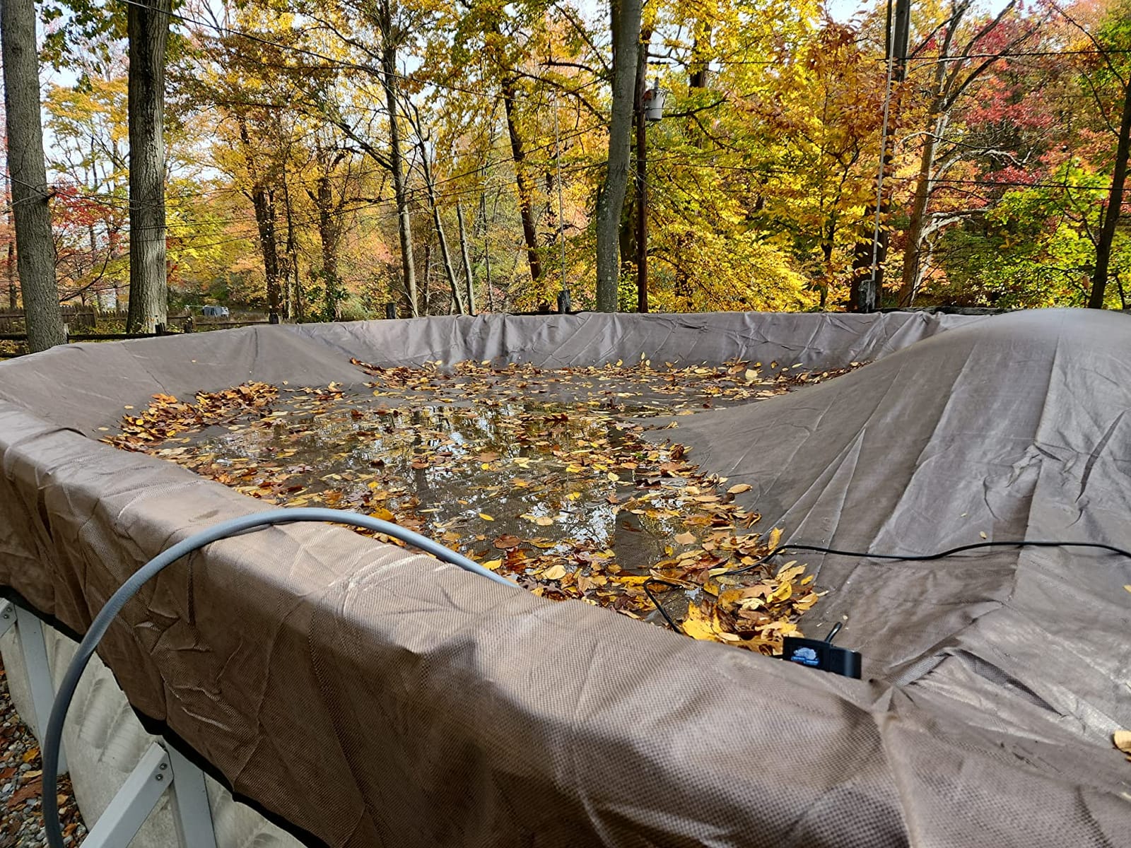 Robelle 18 x 33 ft Extra Heavy Duty XL Mesh Premium Oval Winter Pool Cover | Taupe/Black Pool Cover, 4 ft Overlap (22 x 37ft Cover Size), 12 x 12 Scrim, 3.7 oz/yd2, 15-Year Warranty, Style: 431833-4 customer photo 1