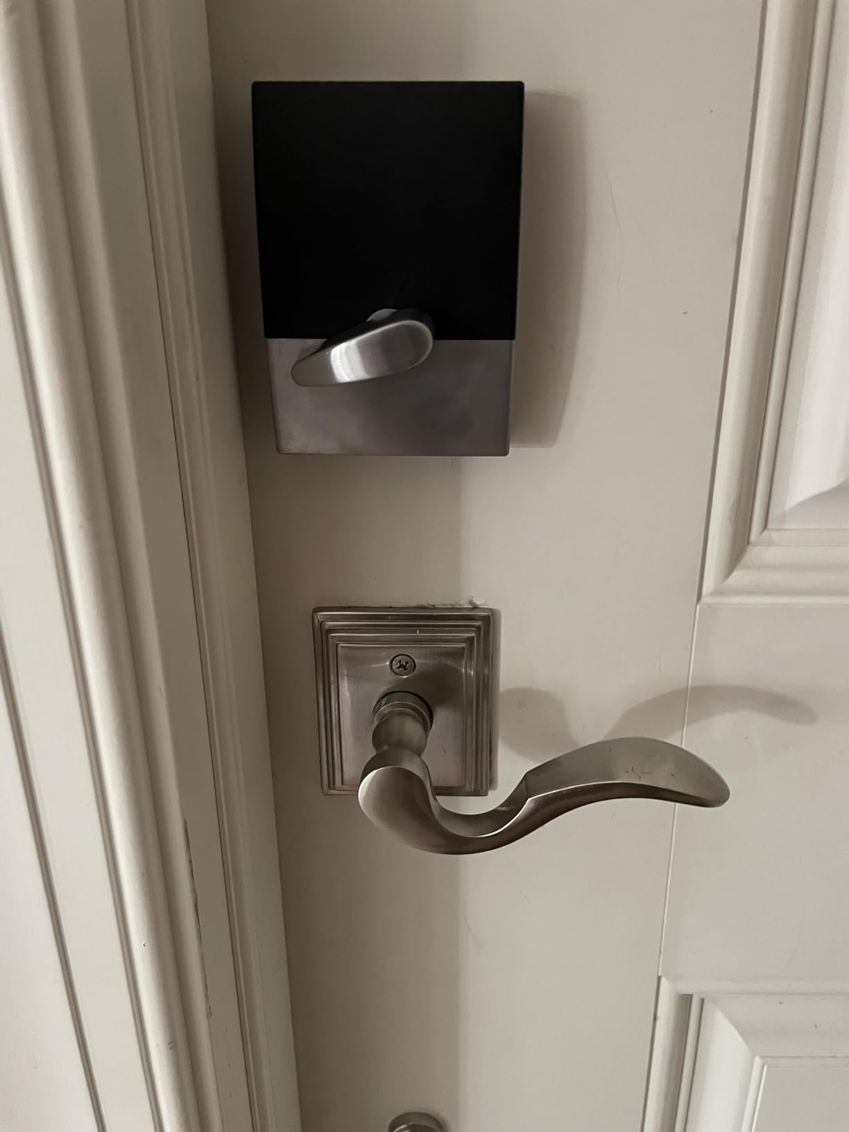 Schlage Touch Electronic Deadbolt Lock with Camelot Trim, Satin Nickel | Keyless entry door lock, Electronic touchscreen keypad deadbolt, 100% keyless, Certified security, Easy install, BE375 customer photo 1