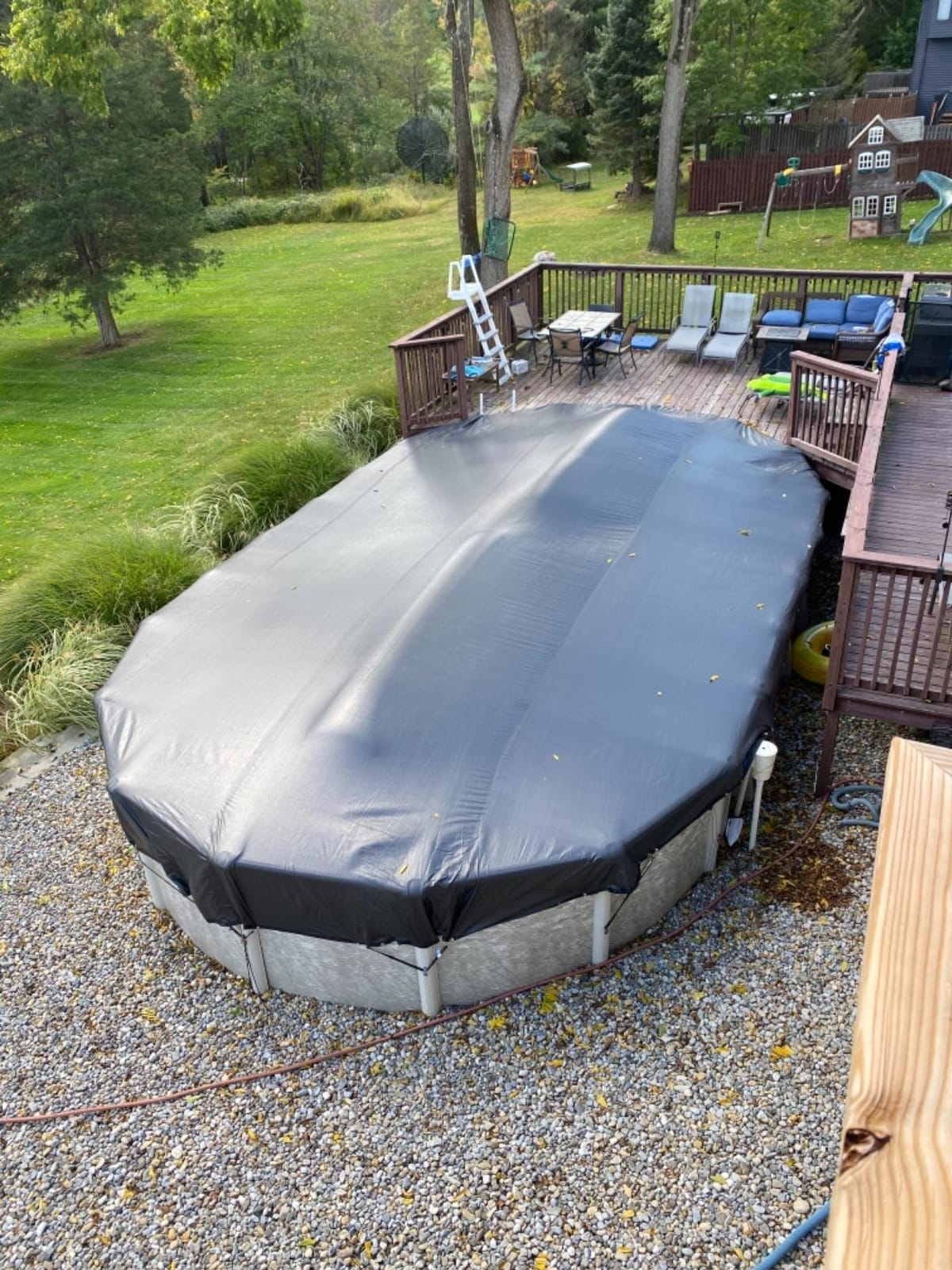 Buffalo Blizzard Micro Mesh 24 ft Round Winter Pool Cover | Black | Heavy Duty Cover for Closing Above Ground Swimming Pools | Easy Install | Cold & UV Resistant | Shields from Seasonal Debris customer photo 2