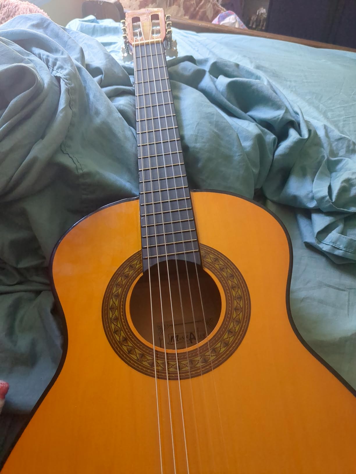 Music Alley 34 Inch Junior Classical Guitar for Kids, Natural customer photo 2