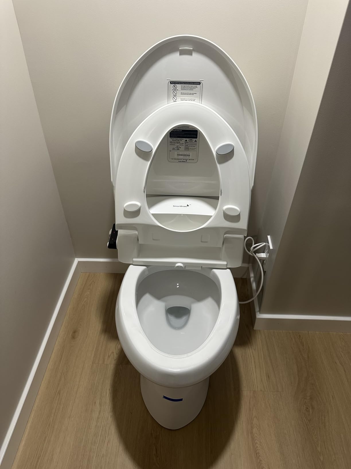 SmartBidet SB-1000 Smart Bidet Electric Bidet Toilet Seat with Heated Seat, Warm Water, Air Dryer, Remote Control, Elongated customer photo 1