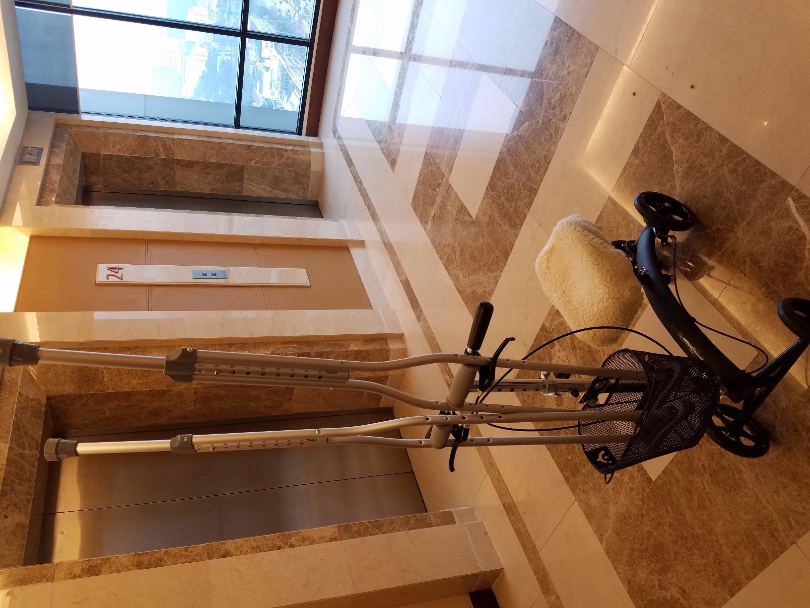 BodyMed Premium Knee Walker, Steerable for Foot Injuries - Adjustable Scooter with Dual Brakes & Metal Basket - Better Alternative to Crutches for Leg Recovery customer photo 2