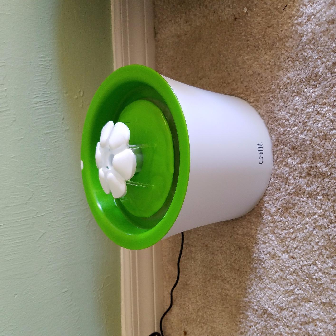 Catit Flower Fountain with Triple Action Filter, 3 L, Green | Cat Drinking Water Fountain customer photo 2