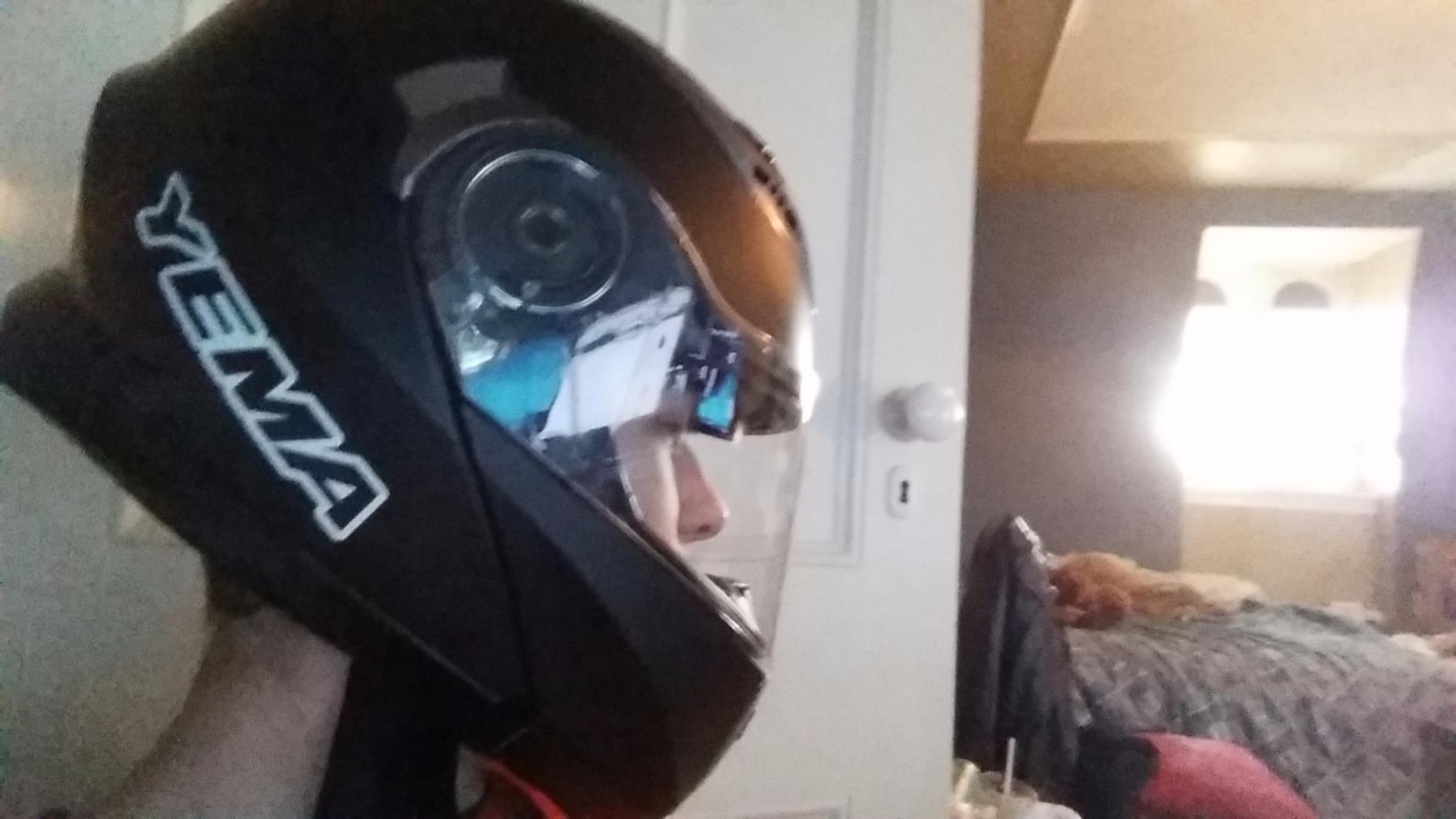 YEMA Helmet YM-925 Motorcycle Modular Full Face Helmet DOT Approved with Sun Visor customer photo 2