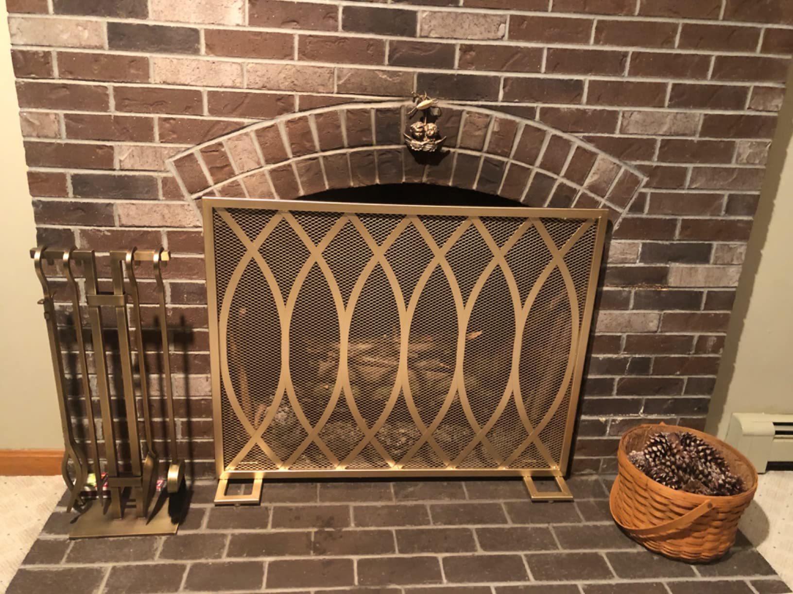 Pilgrim Home and Hearth 18086 Sinclair Fireplace Tool Set, Burnished Brass, 20 Pounds customer photo 2