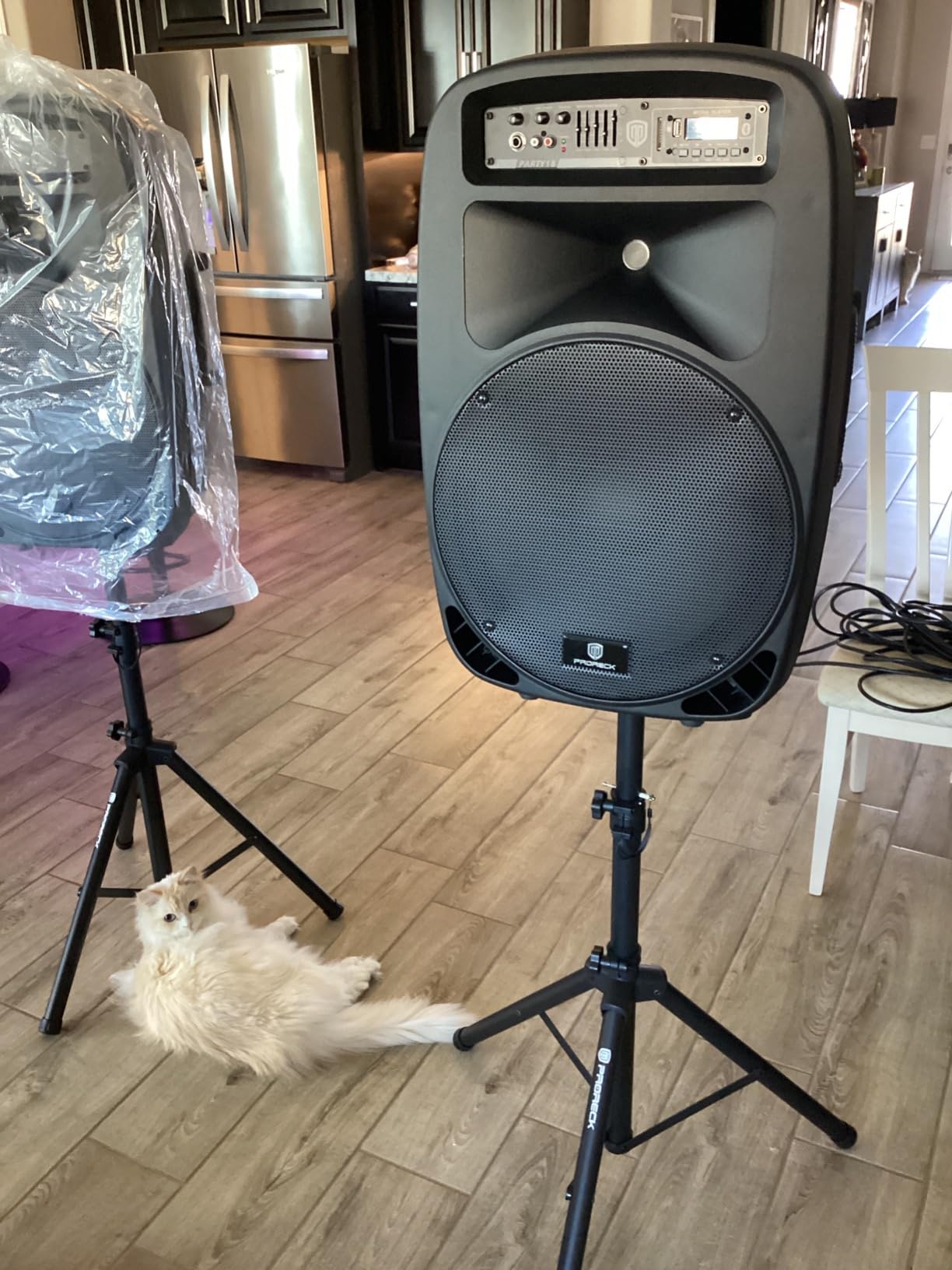 PRORECK Party 15 Portable 15-Inch 2000 Watt 2-Way Powered PA Speaker System Combo Set with Bluetooth/USB/SD Card/FM/Remote Control/LED Light customer photo 2