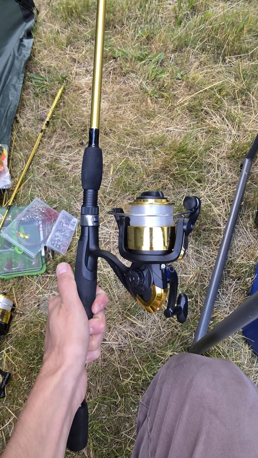 Fiberglass Fishing Pole - Strike Series 78-Inch Collapsible Rod and Spinning Reel Combo, EVA Handle, Pre-Spooled Reel, Fishing Gear for Catching Walleye, Bass, Trout, and More by Wakeman customer photo 1