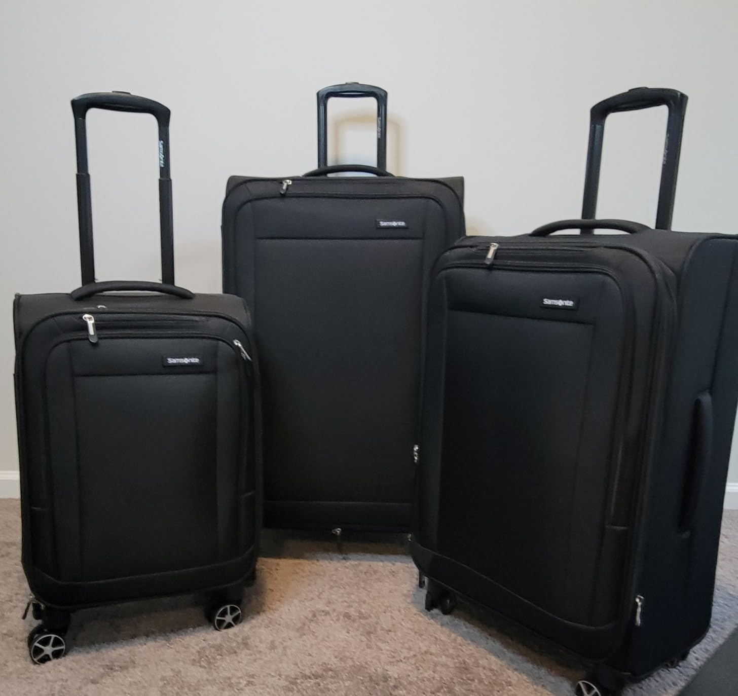 Samsonite Saire LTE Softside Expandable Luggage with Spinner Wheels, Pine Green, 3-Piece Set (Carry On/Medium/Large) customer photo 2