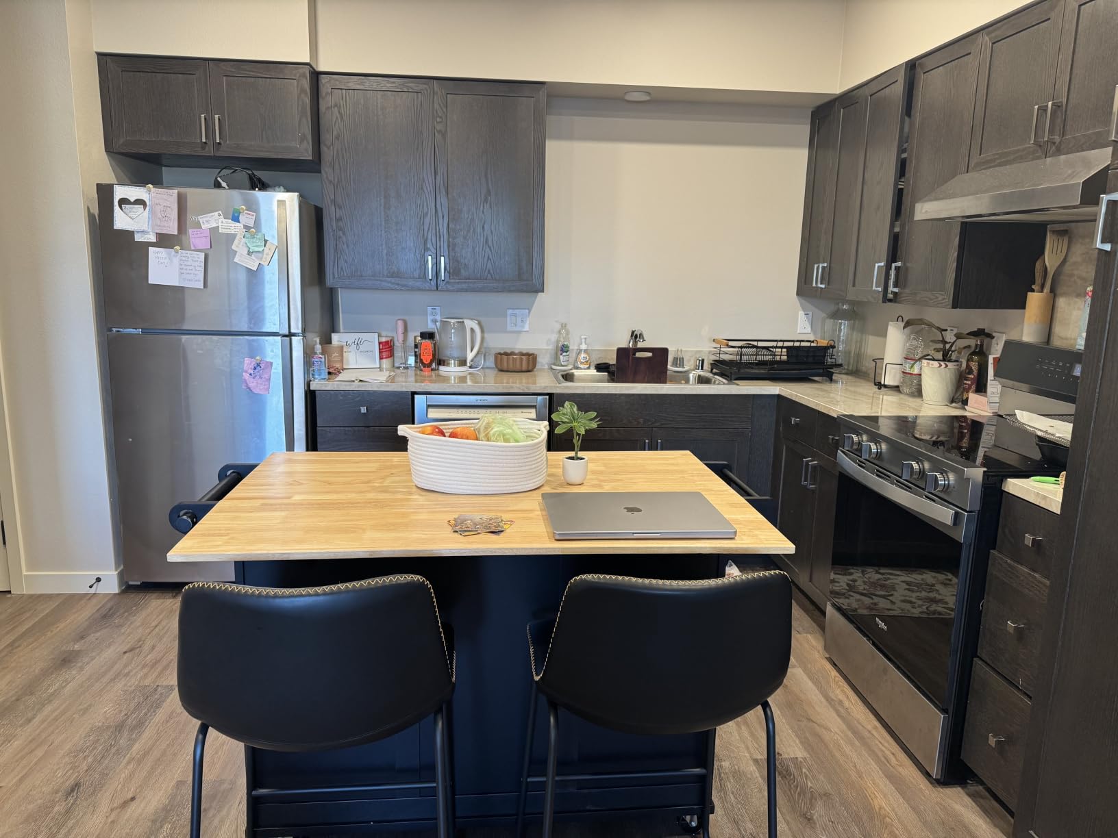 Homestyles Dolly Madison Off-White Mobile Kitchen Island Cart with Wood Drop Leaf Breakfast Bar customer photo 1