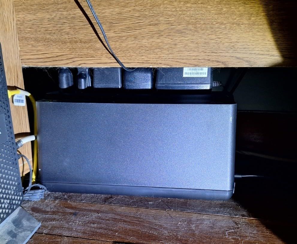 APC UPS 600VA/330W UPS Battery Backup for Computer, Router, NAS, BE600M1 | Power through utlity outages (23 minutes @ 100W). Backup battery with surge protection for routers, modems, PCs. USB charging customer photo 2