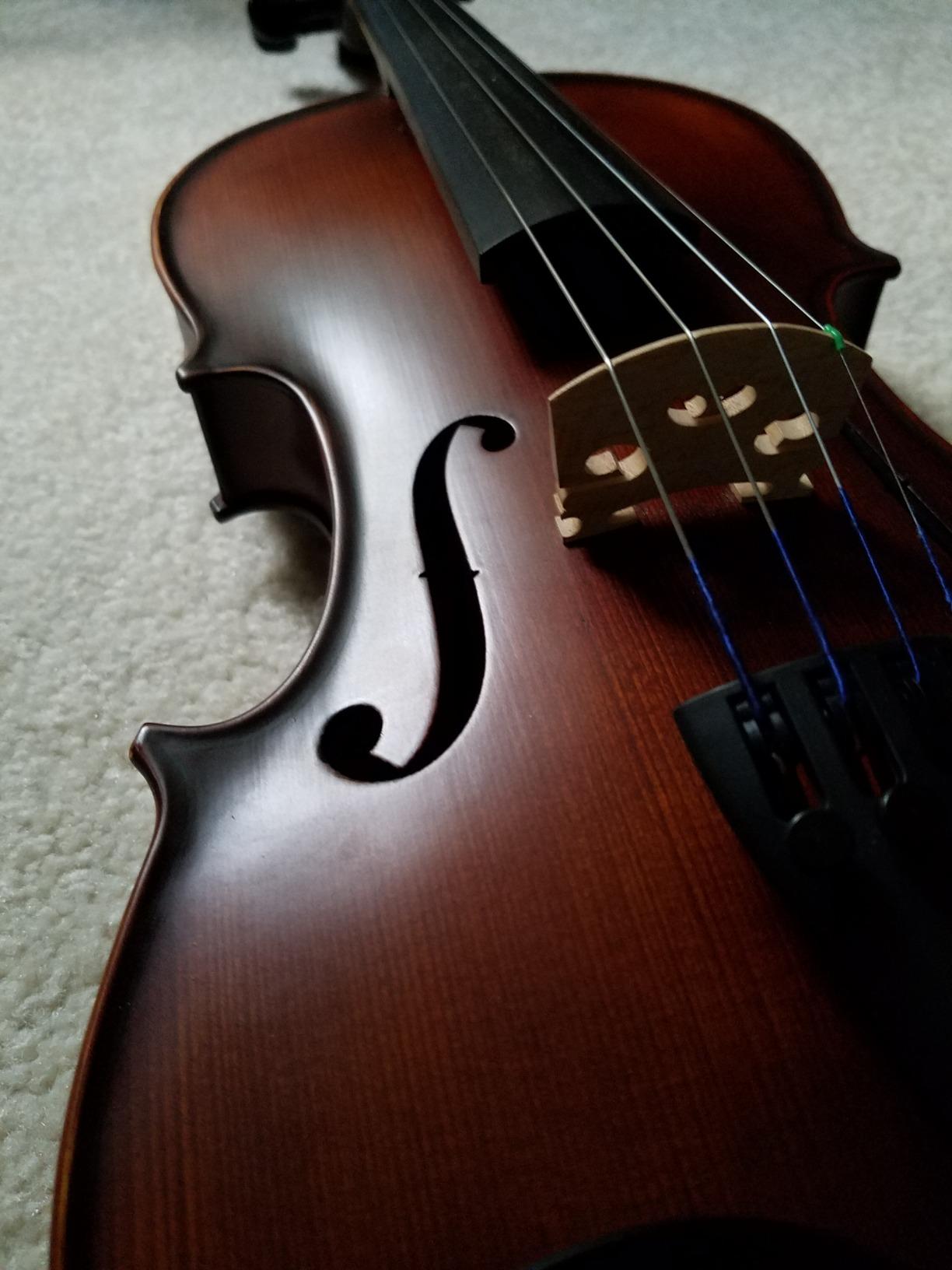 Bunnel Pupil Violin Outfit 4/4 Full Size By Kennedy Violins - Carrying Case and Accessories Included - Solid Maple Wood and Ebony Fittings customer photo 1