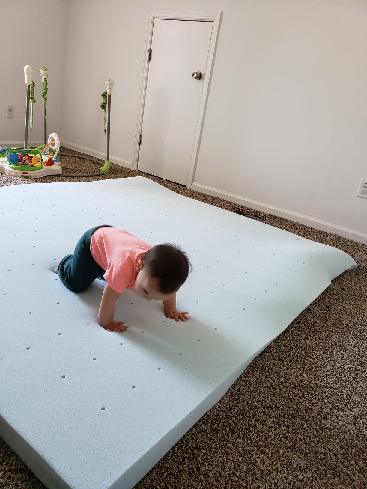 Lucid 3 Inch Memory Foam Mattress Topper, Full Size - Cooling Gel Bed Topper - Pressure-Relieving Deep Plush Feel - Ventilated Breathable Design - CertiPur Certified - Dorm Room Essentials customer photo 1