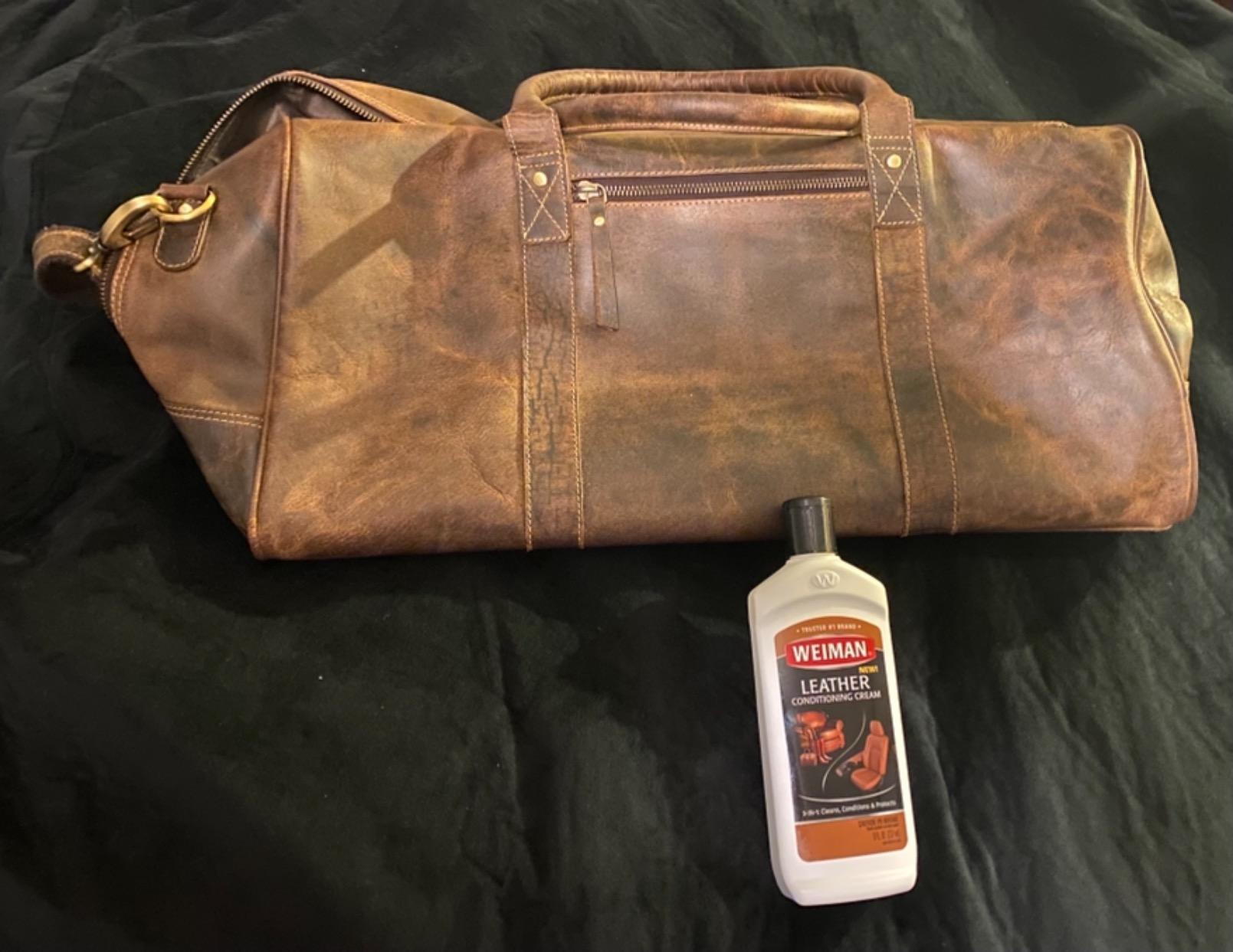 Leather Travel Duffle Bags for Men and Women cabin friendly Weekend Bag Sports Gym airplane carry on overnight duffel customer photo 1