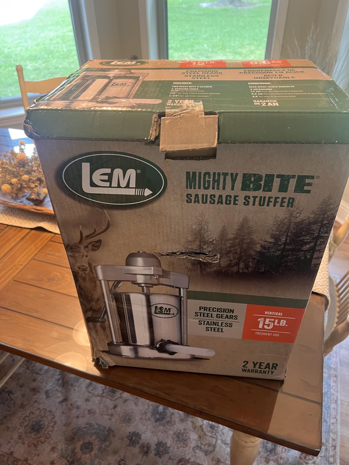LEM Products MightyBite 15 lb Vertical Sausage Stuffer, Stainless Steel Meat Stuffer Machine for Home Kitchen Use, Large-Batch Sausage Maker with Air-Release Piston and Stuffing Tubes customer photo 2