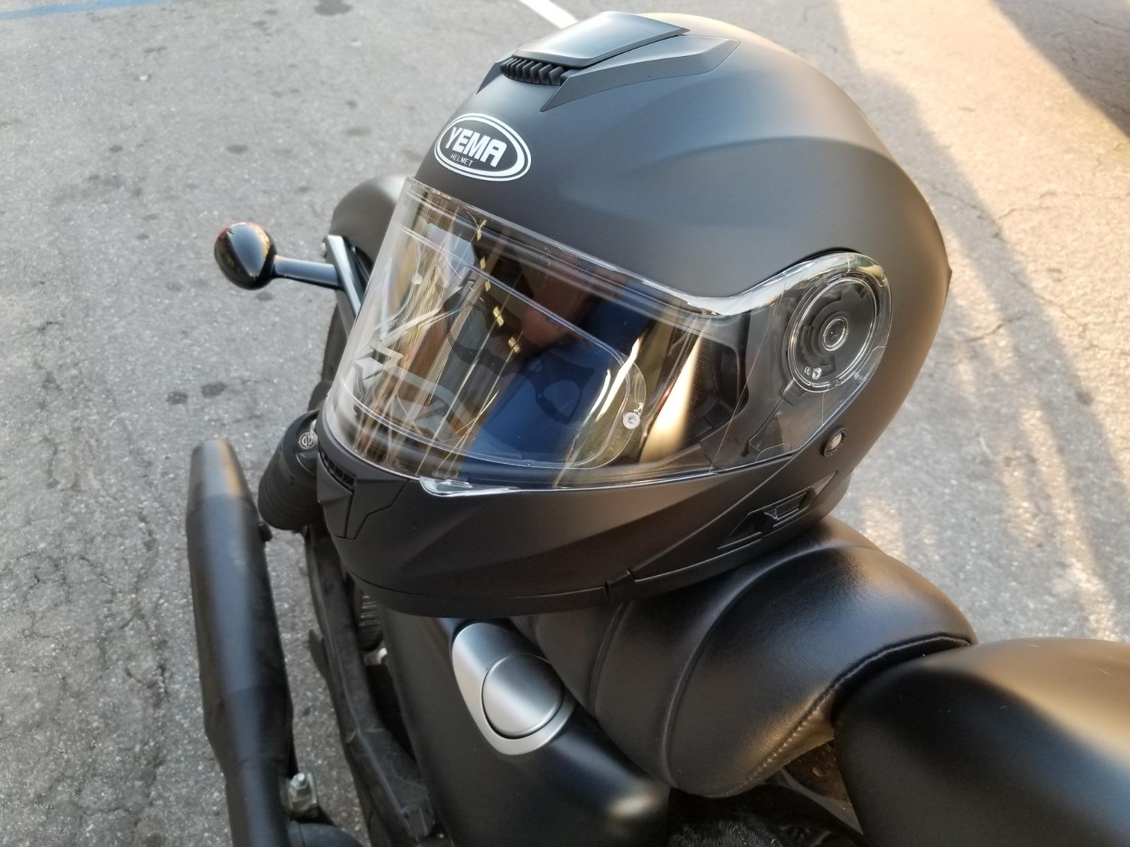 YEMA Modular Motorcycle Helmets, DOT Approved Full Face Motorcycle Helmet with Flip Up Dual Visor customer photo 1